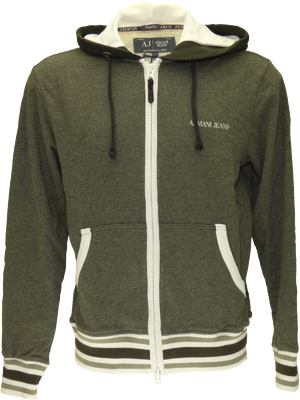 Armani SS15 full zip hoodie in dark grey mu00e9lange (3XL)