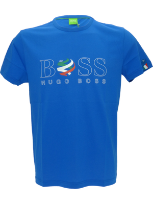 Hugo Boss Tee Flag T-Shirt in Blue - Italy(M)